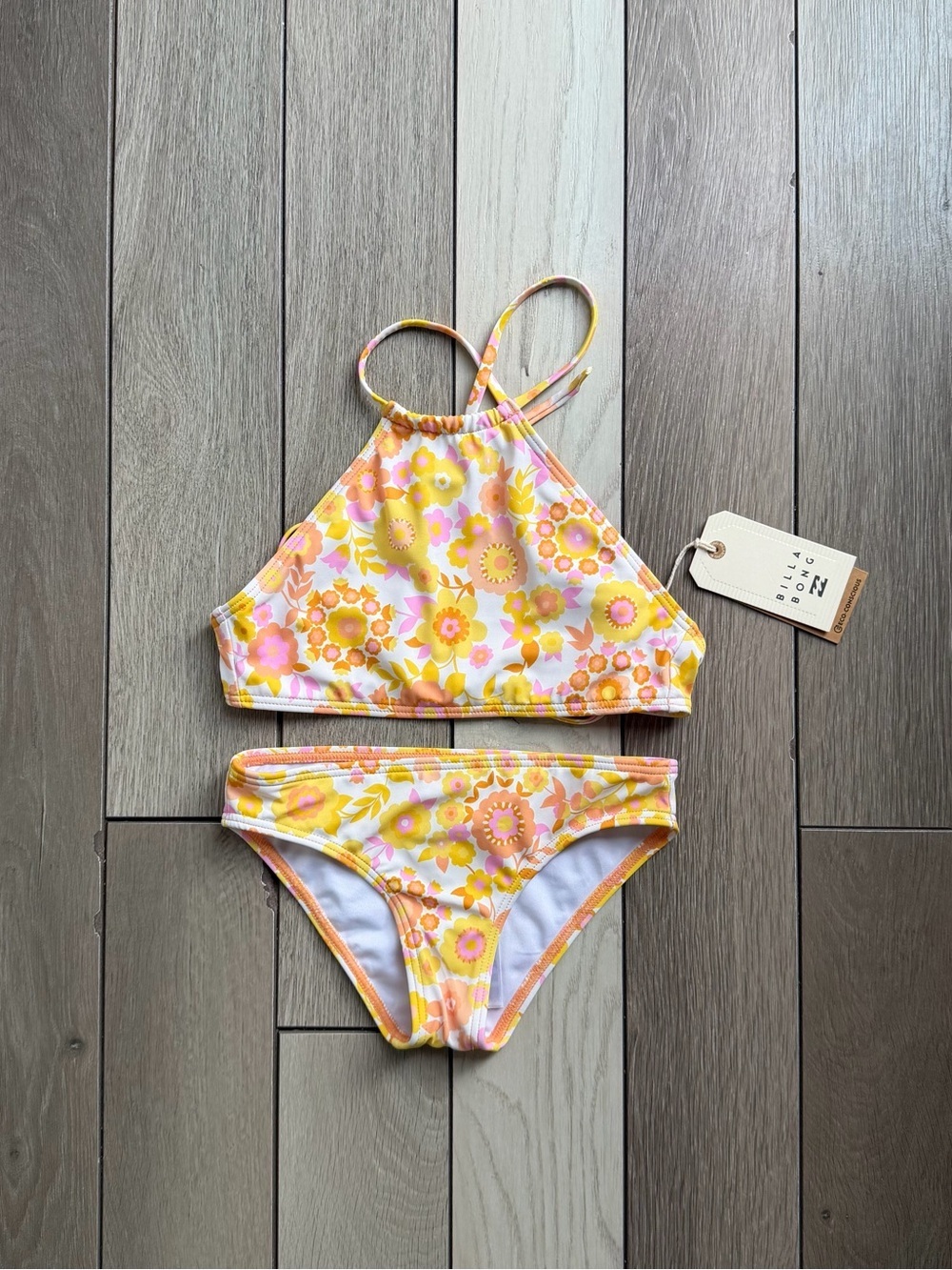 Billabong Girls' Wildflower High Neck Bikini Swim Set